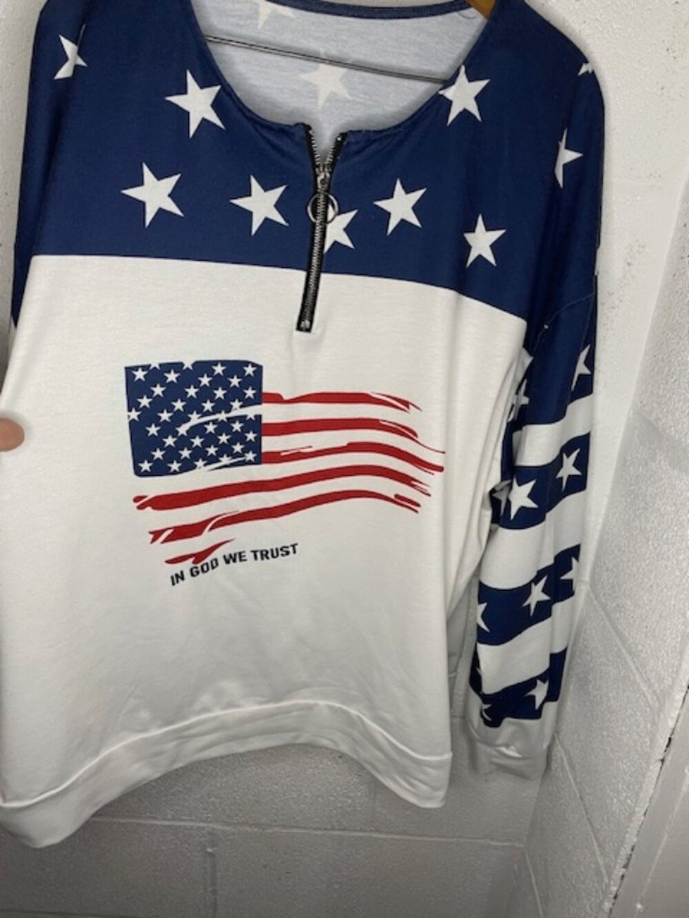 Unbranded Patriotic Quart-zip Long Sleeve Shirt